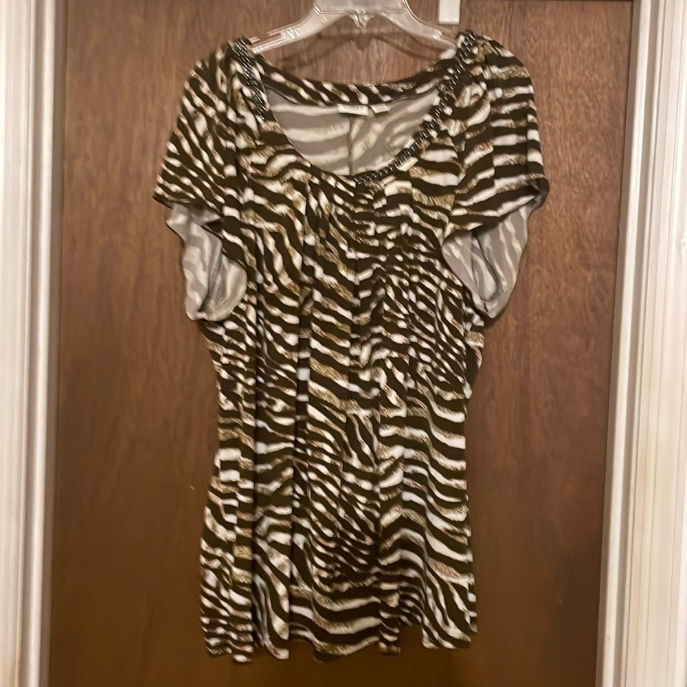 Cato animal print peasant blouse​​​